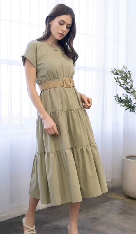 Zara dress with outlet contrasting belt